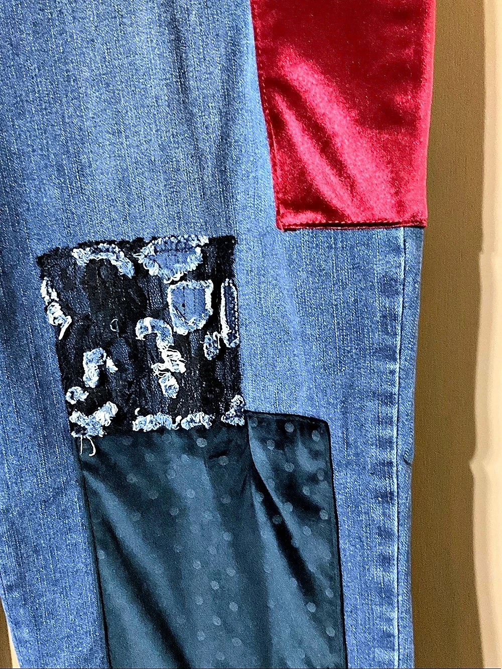 LOGO Special Edition Wide Leg Patchwork Jeans - Picture 3 of 11